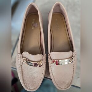 Coach Women's Tan Loafers with Gold Accent